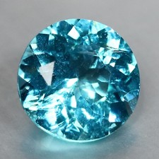 0.84 ct Round Cut 6.04 x 5.95 mm Natraul Brazil Paraiba Blue Apatite Gemstone