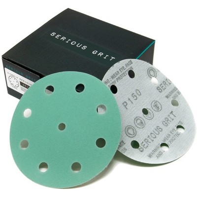 Serious Grit - 5-Inch 9-Hole 150 Sanding Discs - Heavy-Duty 150 
