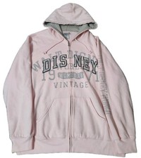    Disneyland Resort Hoodie Adult Large Pink Full Zip Vintage Sweatshirt 28x26