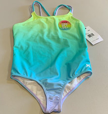 Hurley Girls UPF 50 UV-Protection Ombre Green/Blue One Piece Swimsuit 6