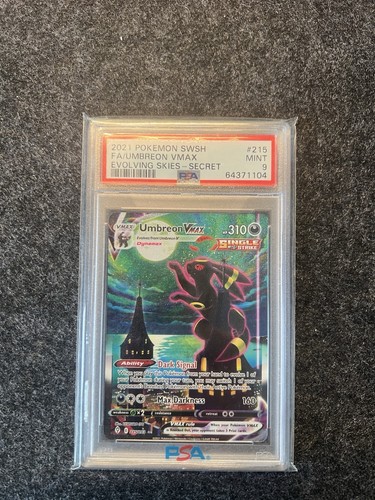 Umbreon VMAX 215/203 Evolving Skies Alt Art Secret Rare Holo PSA 9