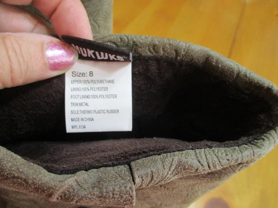 Botín Original Muk Luks Chris Mediano Marrón Mujer’s Talla 8 Plegable Foto 3 de 4