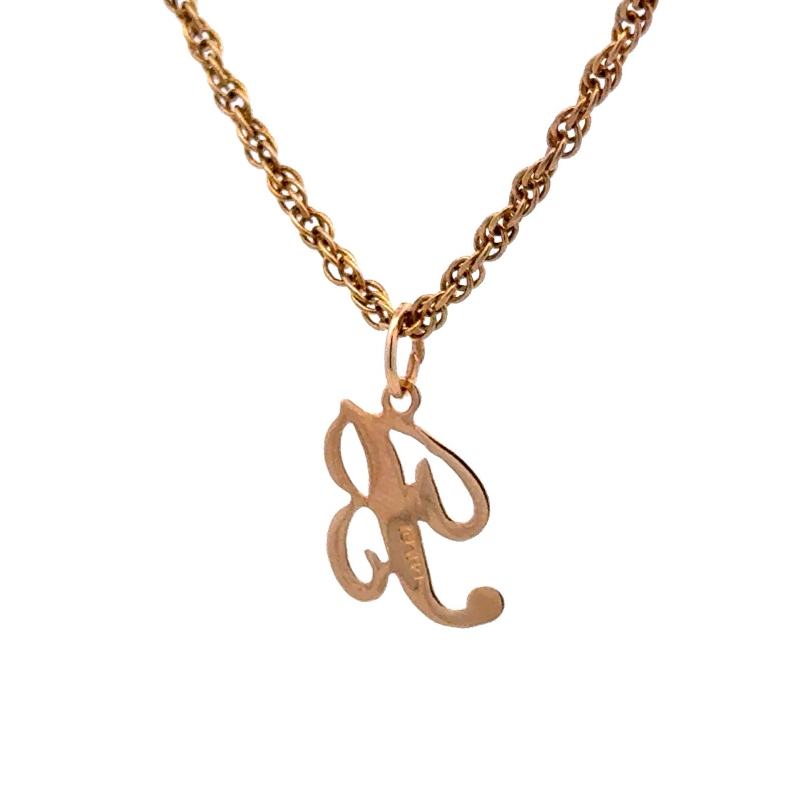 Designer 14K Yellow Gold Script Initial Monogram … - image 4