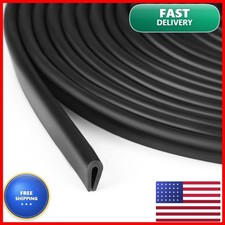 Rubber U Channel Edge Trim Door Seal Strip 20ft 1/16in U Shape Black Weather