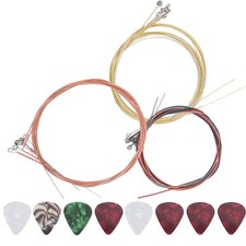 Doanas-3 Set Acoustic Guitar Strings Steel Replacement 8Pcs Celluloid Picks For