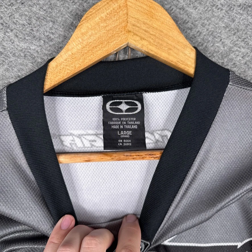 Vintage No Fear Motorcross Jersey Mens Large L Grey Black AOP Y2K Biker - Image 4 of 4