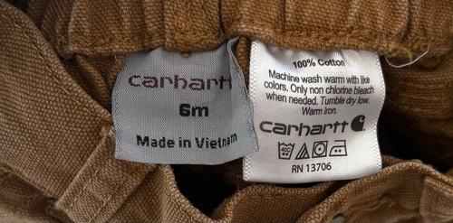 Carhartt Duck Canvas Pants Baby Toddler Size 6M - Picture 3 of 3
