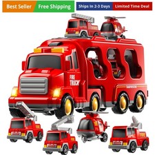 Fire Trucks Boy Toys for Toddlers 3-5 Old - Firetruck Toys for Kids 3 4 5 6 ...