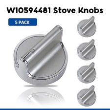 5x Range Cooktop Burner Knob W10594481 for Whirlpool WCG97US0DS00 WCG97US6DS00