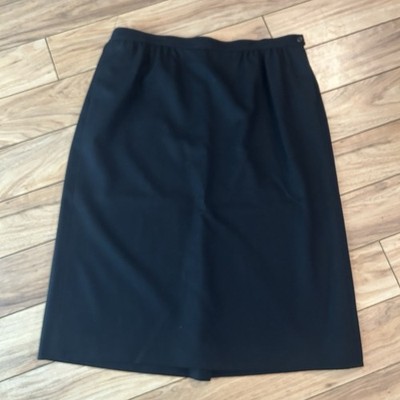 Vintage Pendleton Pencil Wool Skirt 18W Black White USA Quiet Luxury Corpcore