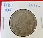 Foreign Coin       PERU  1928 1/2 Sol  SILVER  Circulated — photo 1