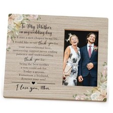 DIENADF Mom Photo Frame - Mothers Day Gift, I Love You Mom Wooden son to mom