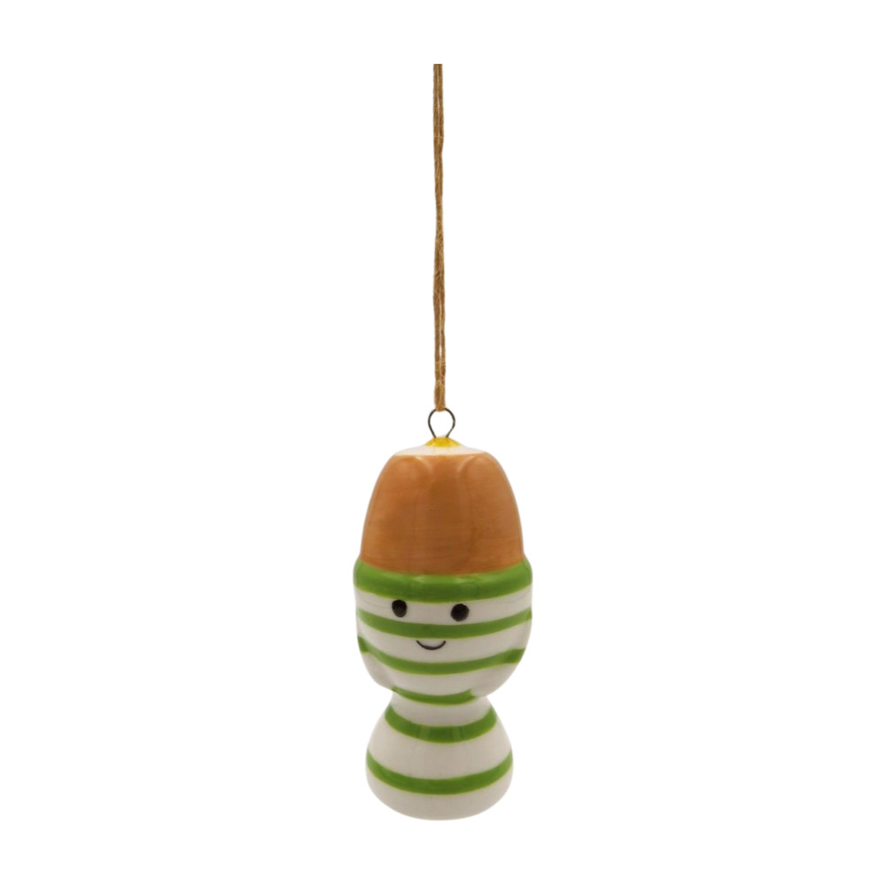 Spring Hanging Decoration Ceramic Happy Egg In Egg Cup