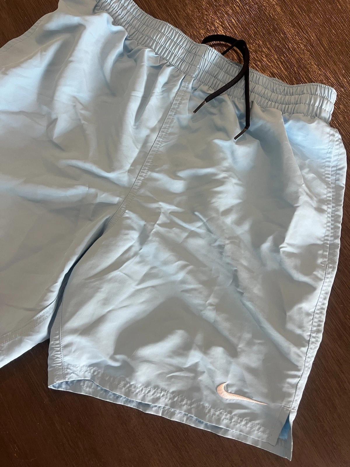 Mens Nike Lined Running Shorts Light Blue Medium w Pockets