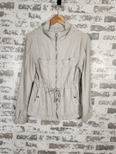 Old Navy Safari Jacket Size Medium Linen Blend Beige Full Zip Pockets Utility