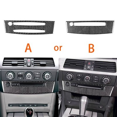 Real Carbon Fiber Center Console Radio CD Panel Cover For BMW 5 Series E60 04-10