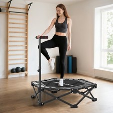SPORTNOW Fitness Trampolin klappbar Ø104 cm Mini Trampoline mit T-Griff