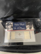 2001 Upper Deck Game-Used Jersey Card  xx/50 Mickey Mantle Joe DiMaggio  2 HOF  