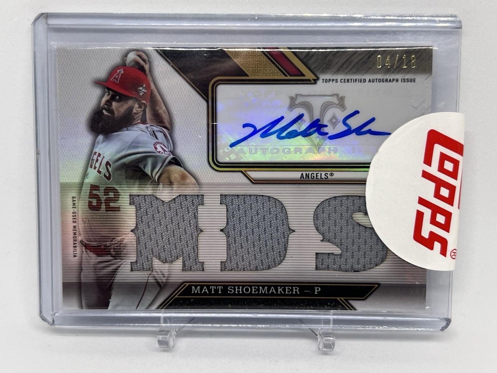 2016 Topps Triple Threads Auto Relic Patch SSP /18 Matt Shoemaker #TTAR-MS5