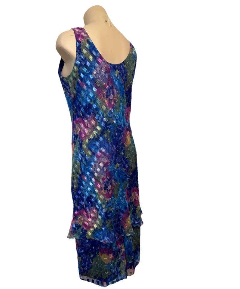 Vestido vintage para mujer Patra talla 8 hada pavo real brillante en capas Foto 3 de 4