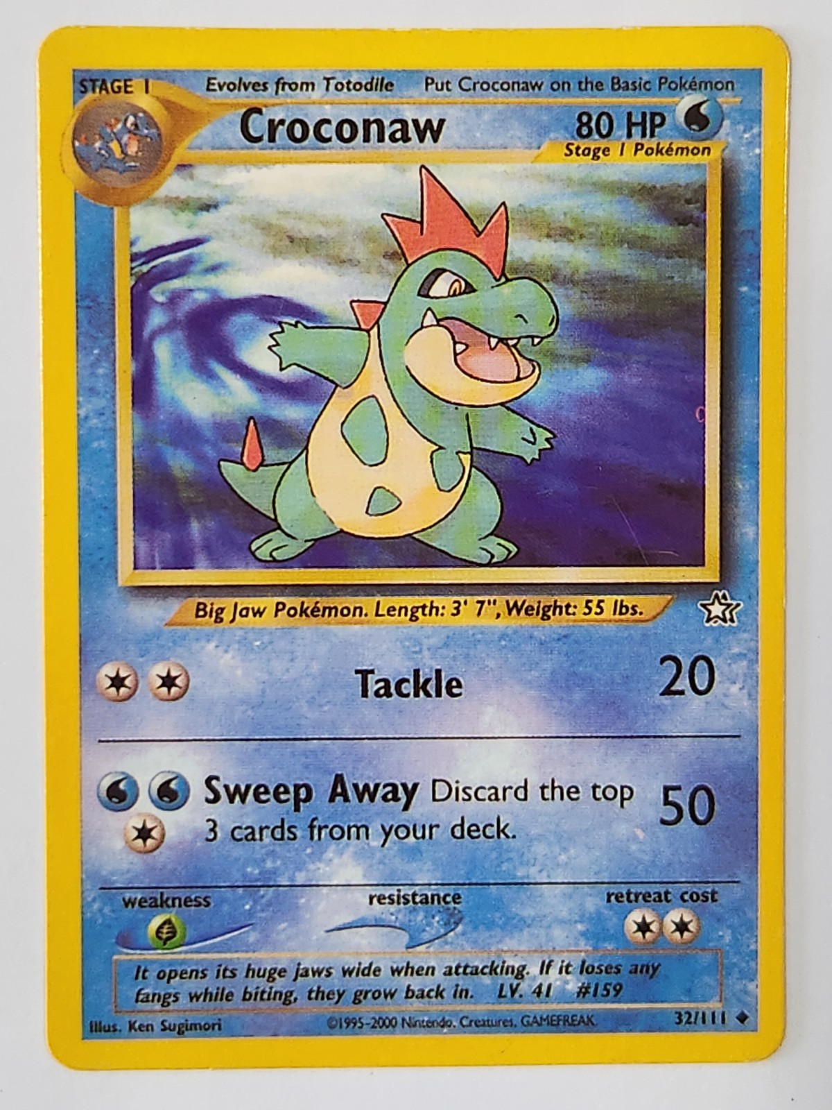 Croconaw 32/111 Pokemon Card 2000 80 HP
