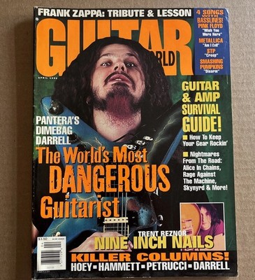 Guitar World Magazine Nine Inch Nails Pantera Frank Zappa 1994 With Poster VTG
