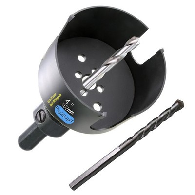 PLG2SUPT 4 inch Dia Deep Hole Saw Carbide, 2.36  Cutting Depth for Multiple M...