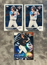 Dylan Beavers 2023 Bowman Platinum Rookie Holo & (2) Topps Chrome Pro Debut Base