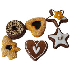 Artificial Fake Biscuits, 6-Piece Realistic Chocolate chip Cookie Set, Simula...