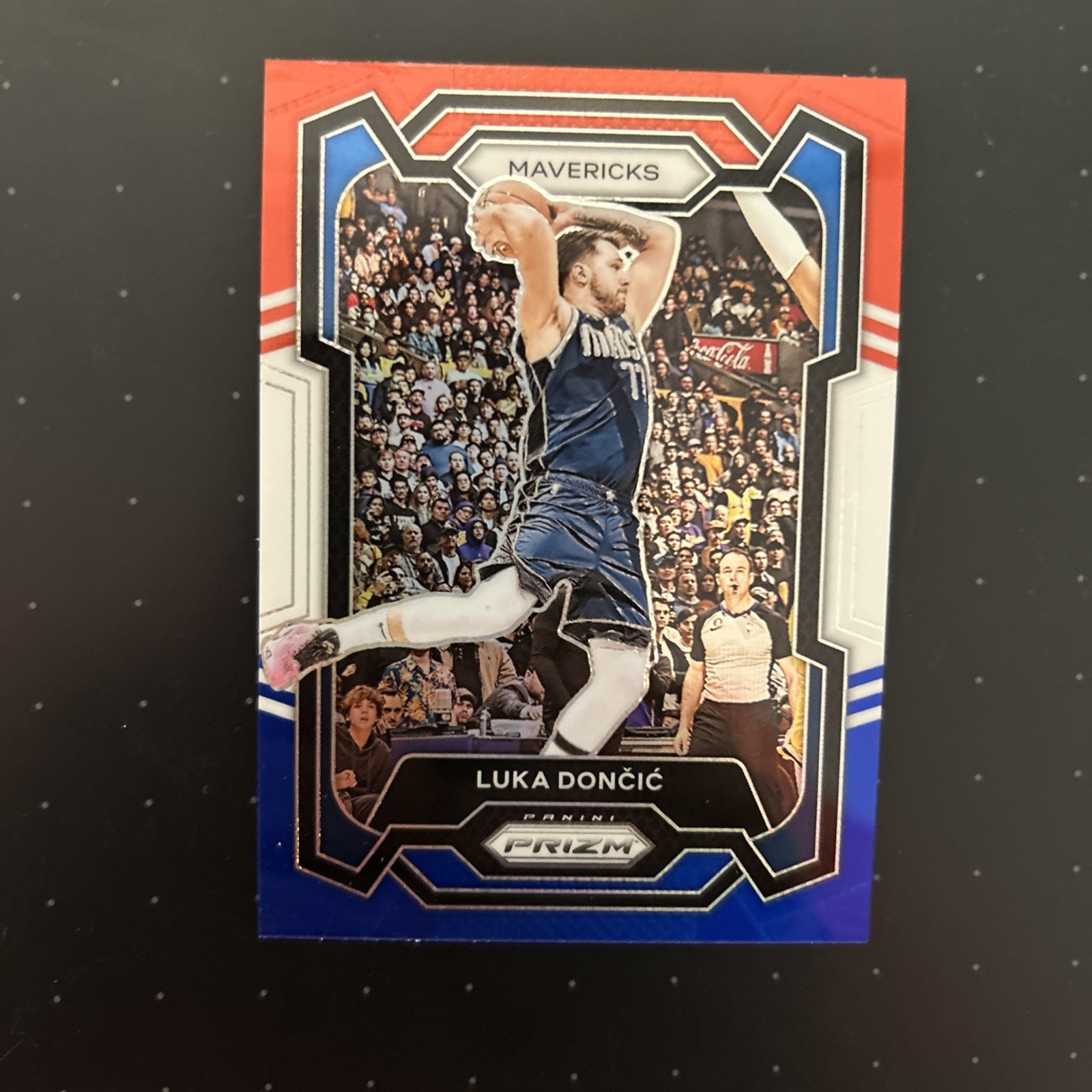 Luka Doncic 2023-24 Panini Prizm #110 Red White Blue Prizm Dallas Mavericks