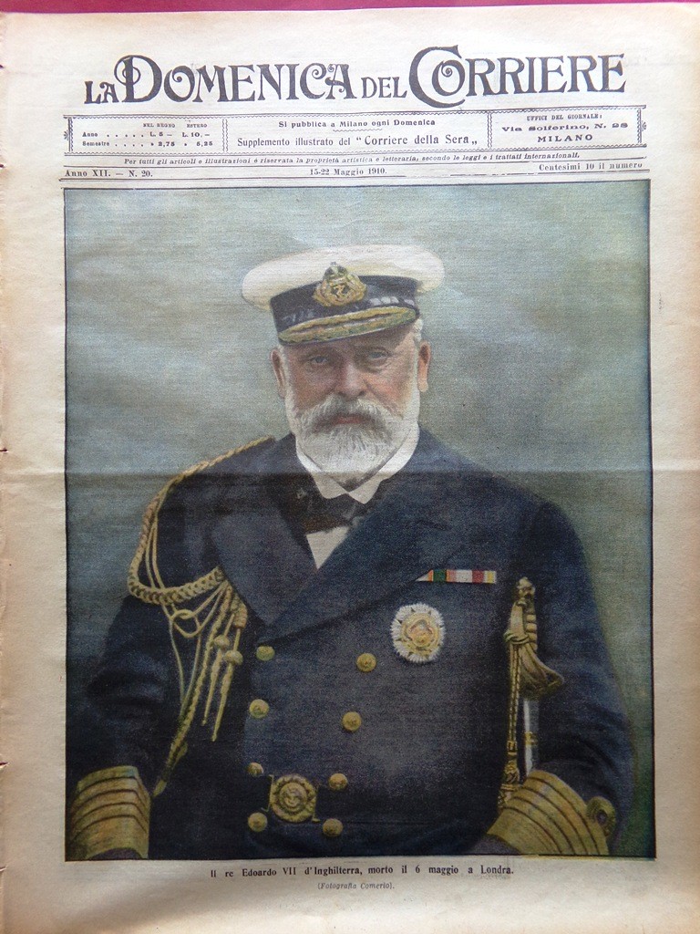 La Domenica del Corriere 15 Maggio 1910 Edoardo VII Rivolta Albania Russell Sage
