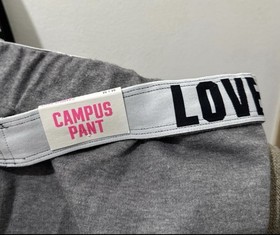 PINK Victoria&rsquo;s Secret RARE/HTF Gray Bling Logo Campus Oversized Sweatpant M NWT