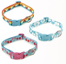 East Side Collection Fruit Frenzy Nylon Dog Collar Pet Collars Cherry Hibiscus