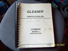 ALLIS CHALMERS GLEANER COMBINE PARTS BOOK MODEL L SERIES