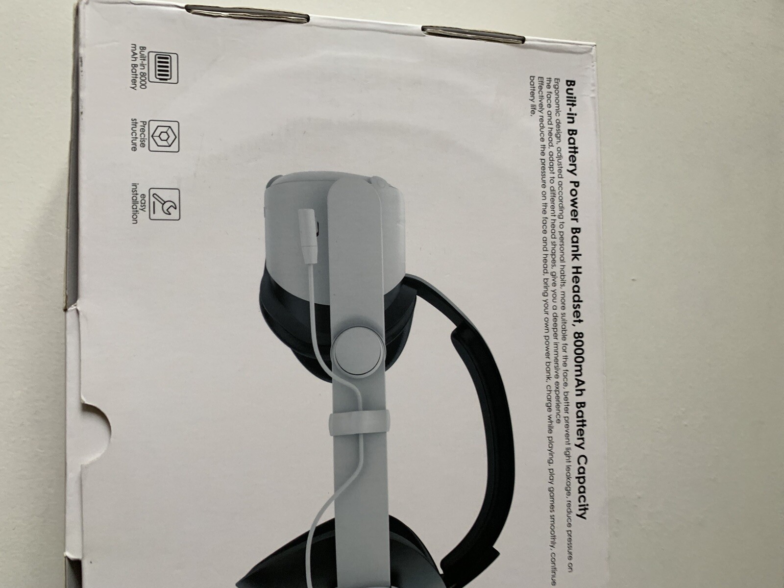 VR CHARGING HEAD STRAP BUITIN 8000mAh BATTERY FOR OCULUS QUEST2 BLACK sonicgrace