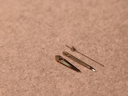 Set Factory NOS Bulova Accutron 218-219 Gilt Spear Hr/Min & Gilt Sweep Sec - Bild 8 von 14