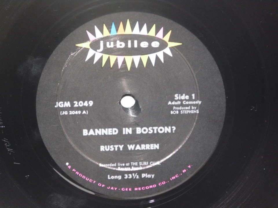 RUSTY WARREN Banned In Boston LP 1963 Jubilee Records Stand Up Comedy Vinyl Foto 2 de 3
