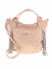 Sundance Catalog ~ Extra Large Pink Blush Pebble Leather Purse / Tote W / Fringe