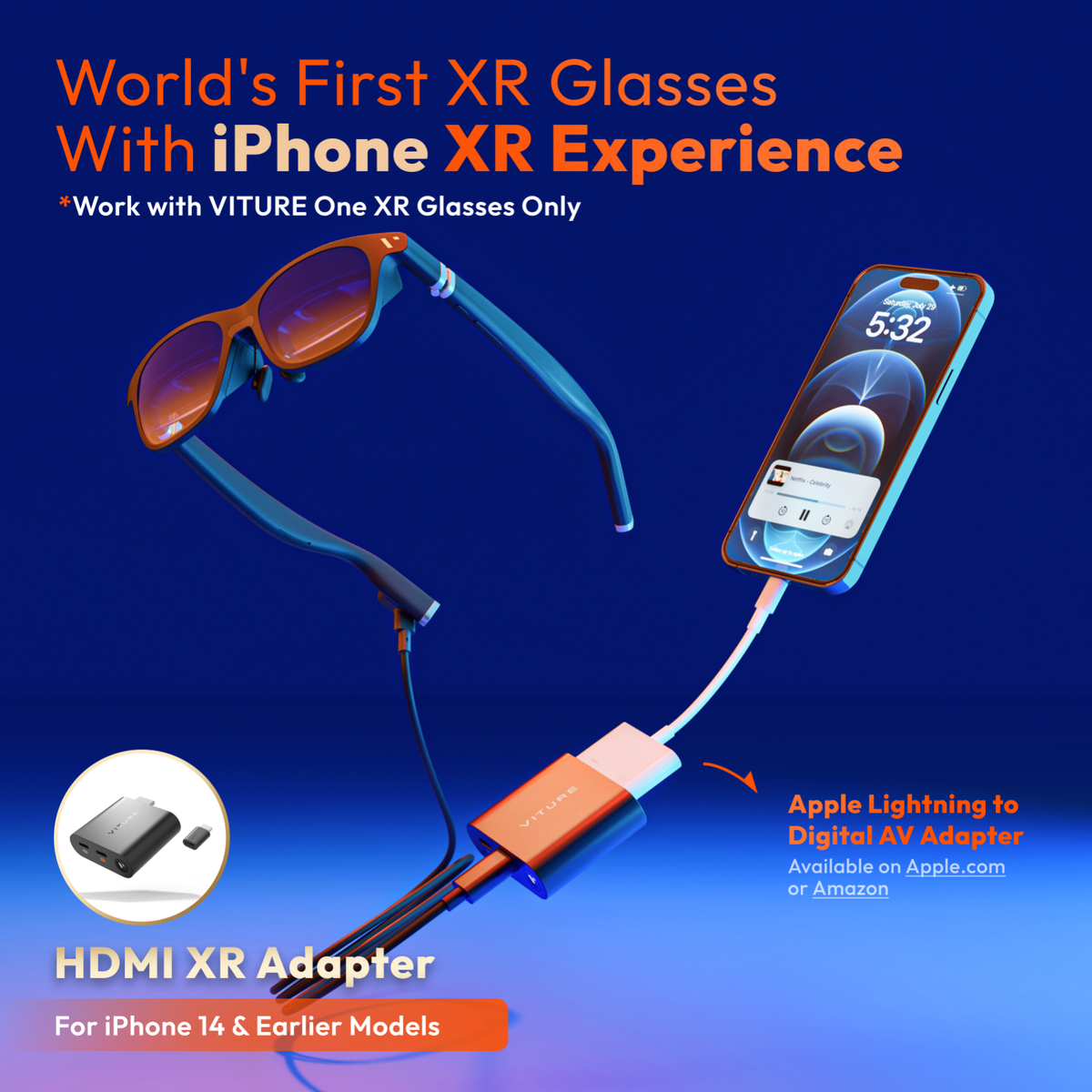 VITURE HDMI XR Adapter for iPhone 14 & Earlier Models