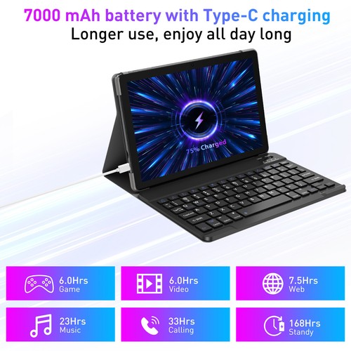 Tablet 10 inch Android 13 12GB RAM 128GB ROM 7000mAh WIFI6 Quad-Core IPS PC 13MP - Picture 6 of 16