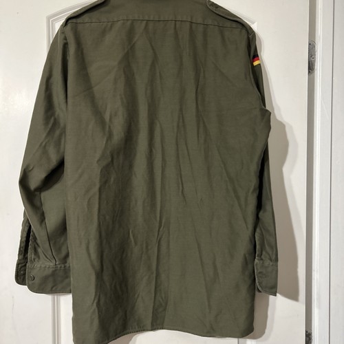 Vintage H Winnen GMBH & Co Shirt Mens Medium 39/40 Army Green Germany 80s Retro - Picture 5 of 5