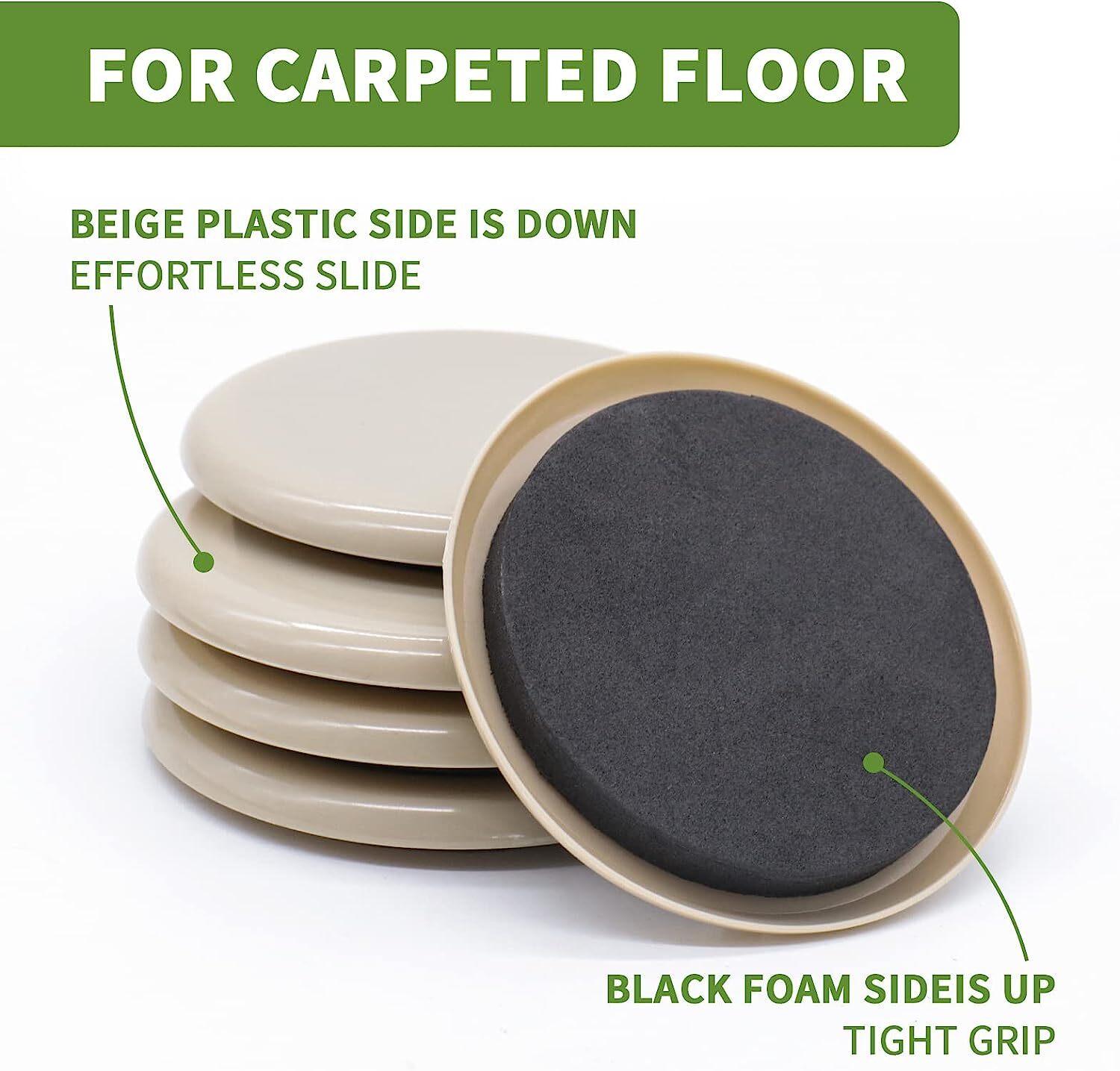 16 Pack Jumbo Furniture Moving Sliders Pads Carpet Felt Gliders Feet Movers eBay