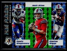 Josh Allen Devin Singletary Stefon Diggs 2020 Mosaic Flea Flicker Prizm Green