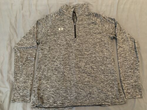 Under Armour Langarm Pull Over Quarter Zip Heat Gear Loose grau Gr. XL