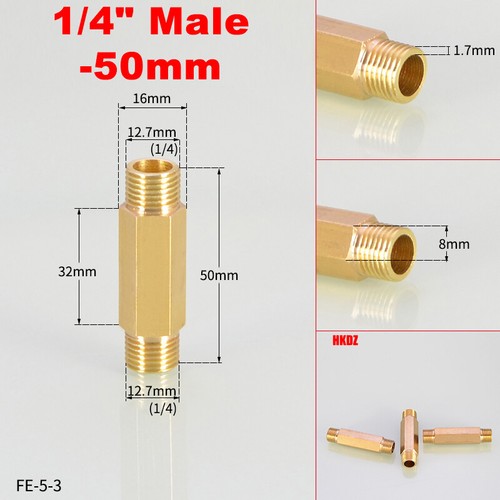 1/8" 1/4"~1/2" Brass Male Pipe Fittings BSP Thread Extension Connectors Adapter - Picture 10 of 19
