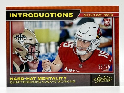 2023 Absolute Introductions Orange #11 Hard-Hat Mentality Jake Haener RC 23/75