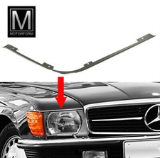 Zierleiste rechts &uuml;ber Scheinwerfer Mercedes SL R107 Chromleiste Aluleiste NEU