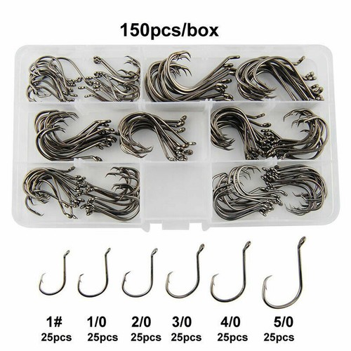 200pcs 2X Strong Offset Sport Circle Fishing Hooks 7384 Black Octopus Fish Hooks - Picture 14 of 42