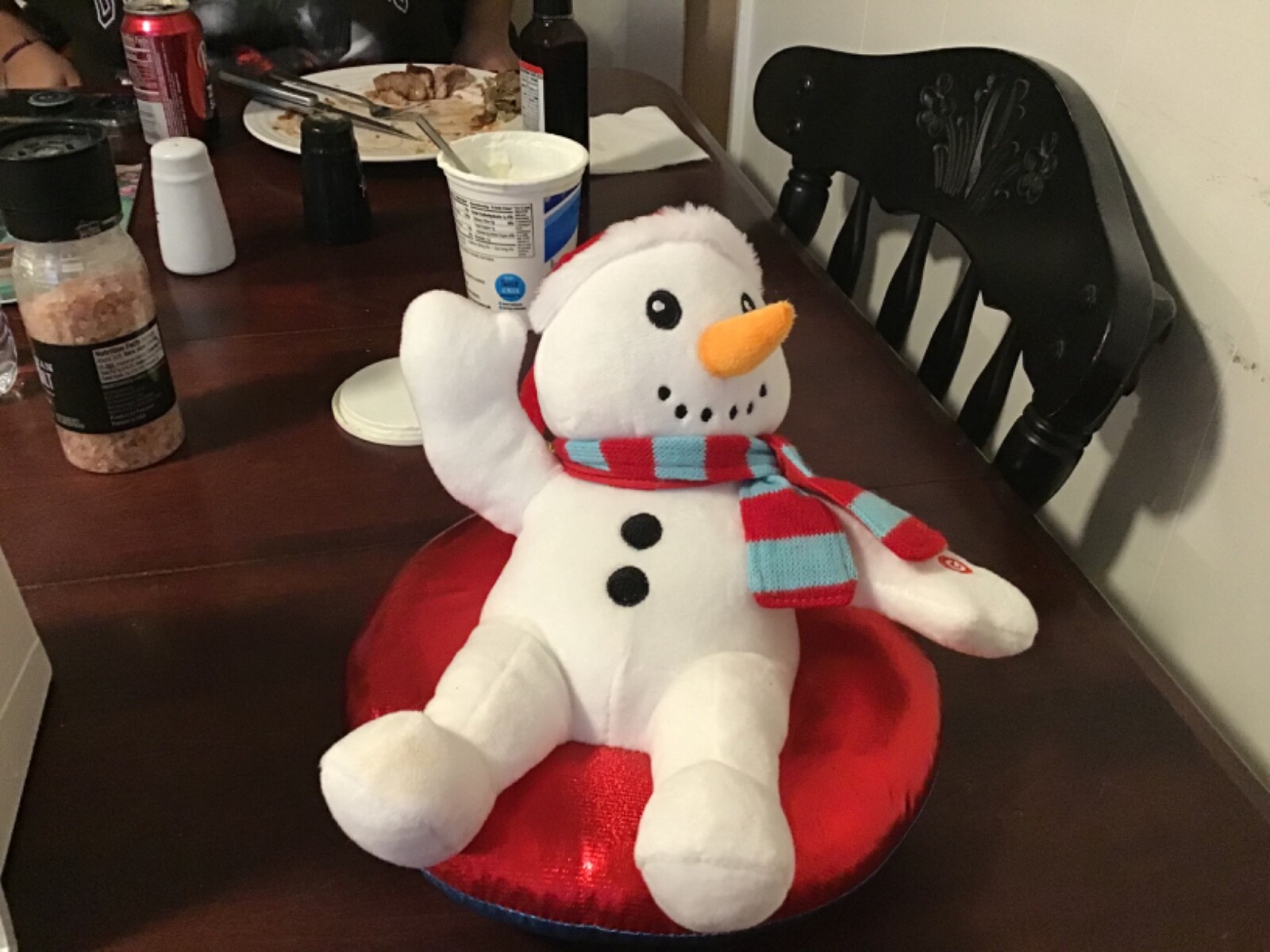 Animated Snowman on Tube with Sound Spins and Jingle Bells Tested Working