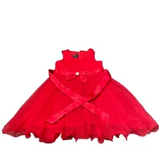 Amy’s Closet Red Dress Girls Size 6 Sparkles Strap Tie Zipper Back Sleeveless